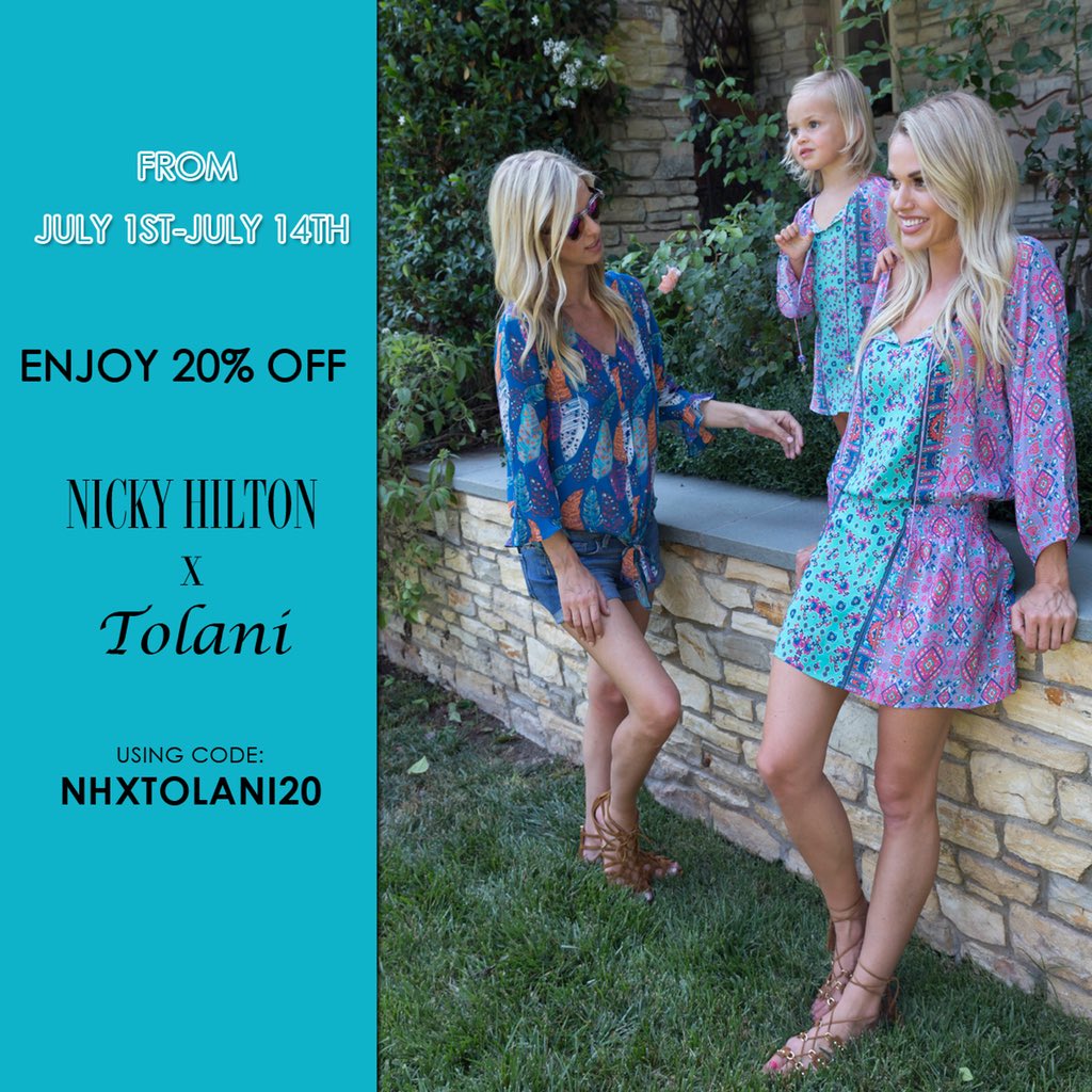 RT @NickyHilton: LIMITED TIME- Enjoy 20% off my #NHxTolani collection! ???? https://t.co/EbCuGogATb https://t.co/RXQjxxQc2Q