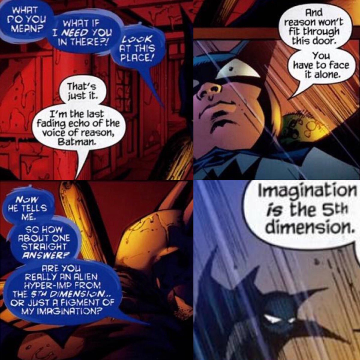 “Imagination IS the 5th Dimension.” - BatMite, via @grantmorrison https://t.co/KOqoI32mBe