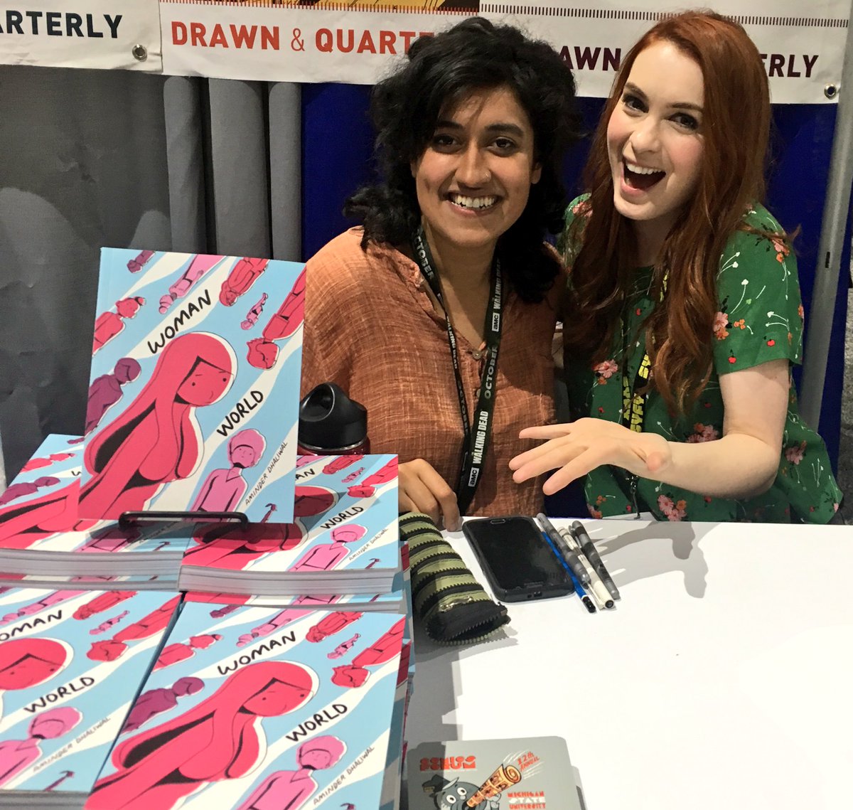 Stopped by to celebrate the amazing @aminder_d and her new book launch, Woman World! #SDCC https://t.co/pkPH1kuzEE
