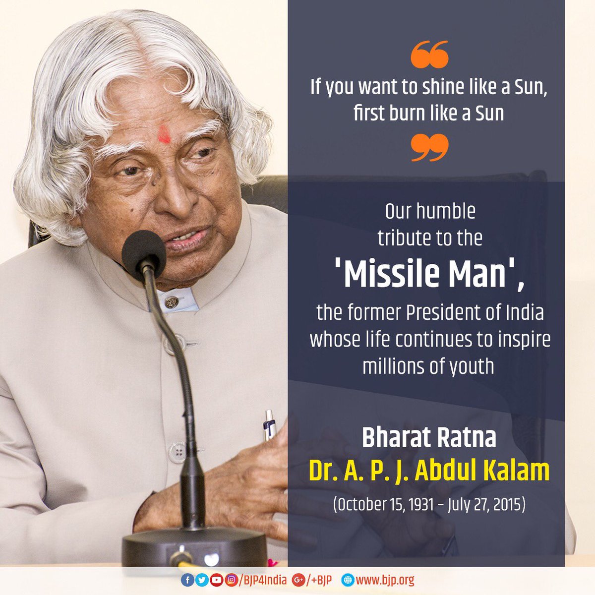 Tributes to the ‘missile man’, the former president of india, bharat 