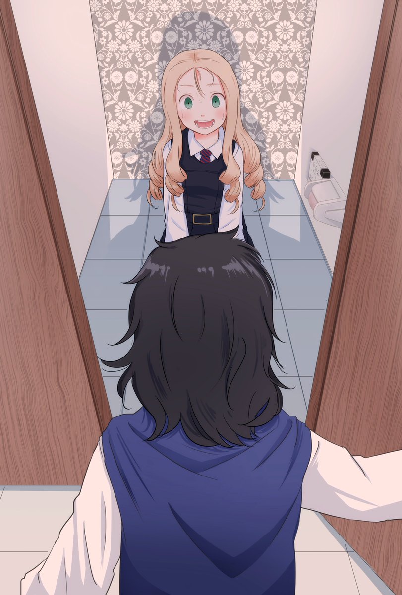 お題箱『トイレで鍵を閉め忘れたマリー様と、とのドアを開けてしまった安藤』#ガルパン お題箱『トイレで鍵を閉め忘れたマリー様と、とのドアを開けてしまった安藤』#ガルパン