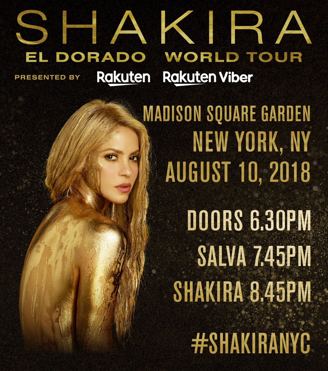 Good morning New York! Here are the times for tonight’s Sold Out #ShakiraNYC show at @TheGarden! ShakHQ https://t.co/GnlStSMKDJ