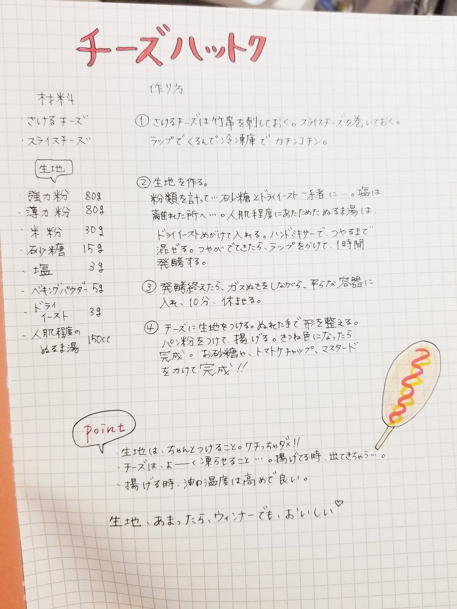 レシピノート かわいい 書き方