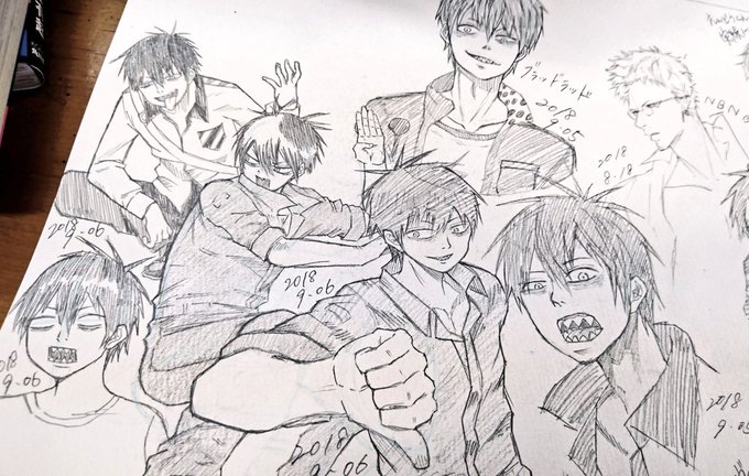 ヤバい…推しが増えた…(๑¯ㅁ¯๑)♡部活で描きまくった🙌✨#ブラッドラッド#模写 ヤバい…推しが増えた…(๑¯ㅁ¯๑)♡部活で描きまくった🙌✨#ブラッドラッド#模写