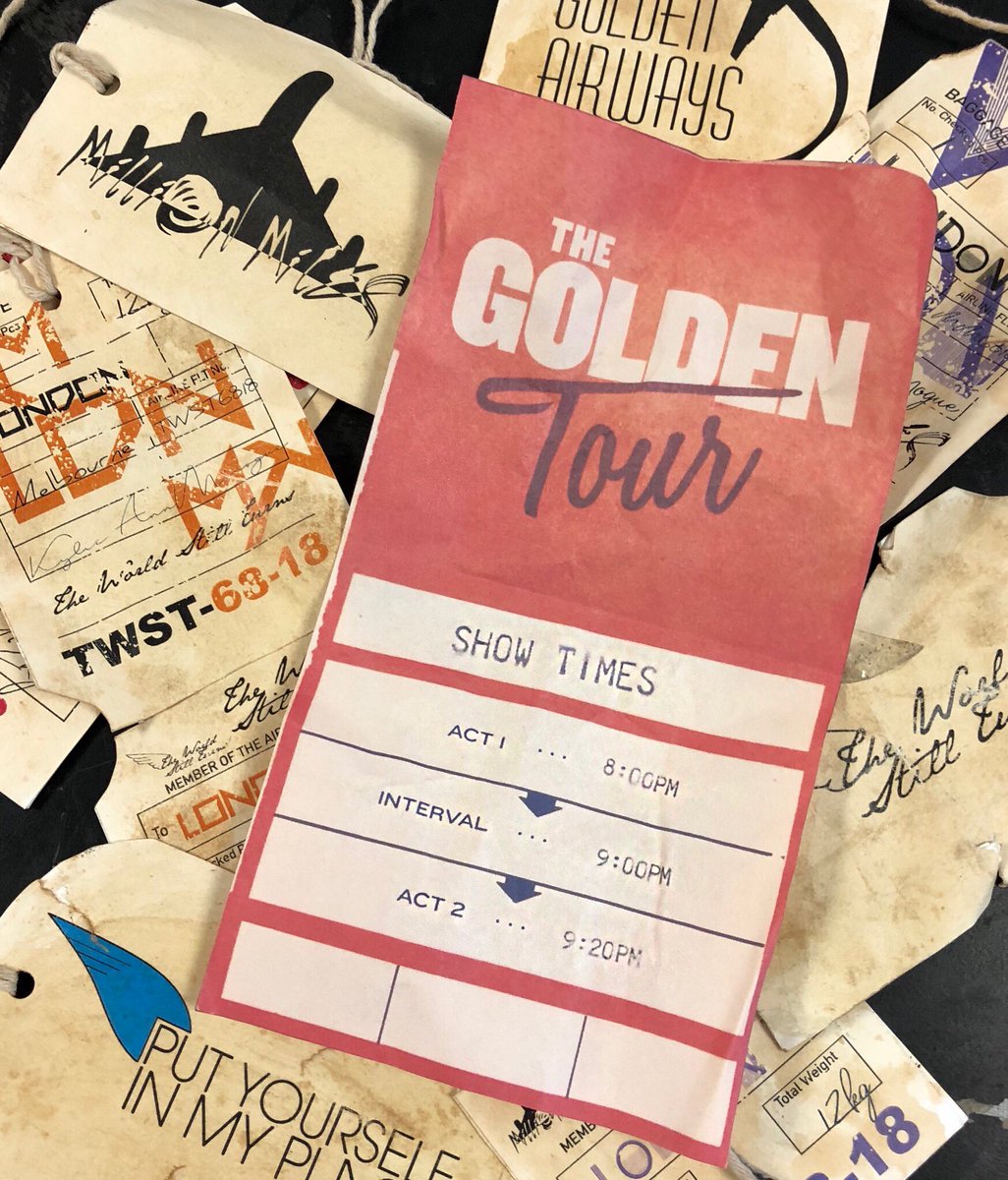 #GoldenTour ... 18.9.18 
•
Act 1 - 8pm
•
Interval - 9pm
•
Act 2 - 9.20pm https://t.co/x5uLQXHKyk