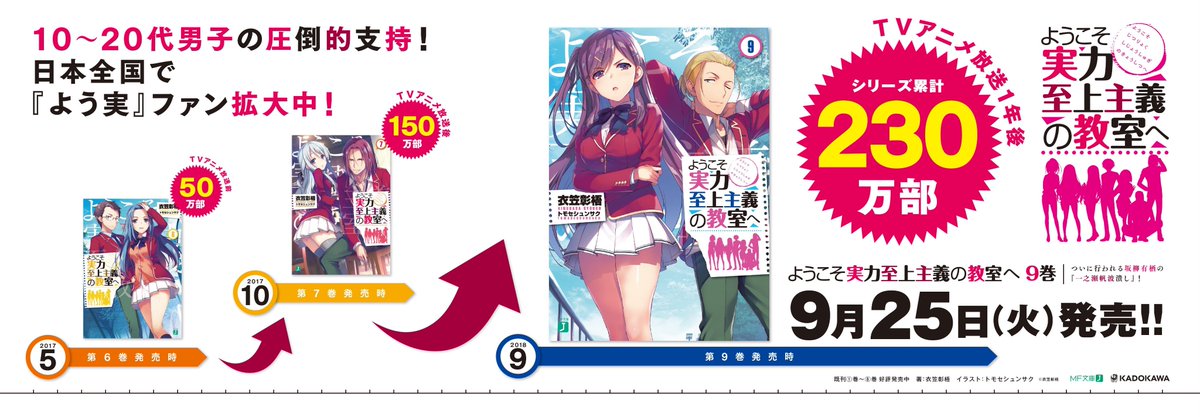 『よう実』最新第9巻発売に合わせ、9月24日(月)より9月30日(日)まで、東武池袋駅の中央1改札口付近のオレンジボード 『よう実』最新第9巻発売に合わせ、9月24日(月)より9月30日(日)まで、東武池袋駅の中央1改札口付近のオレンジボード