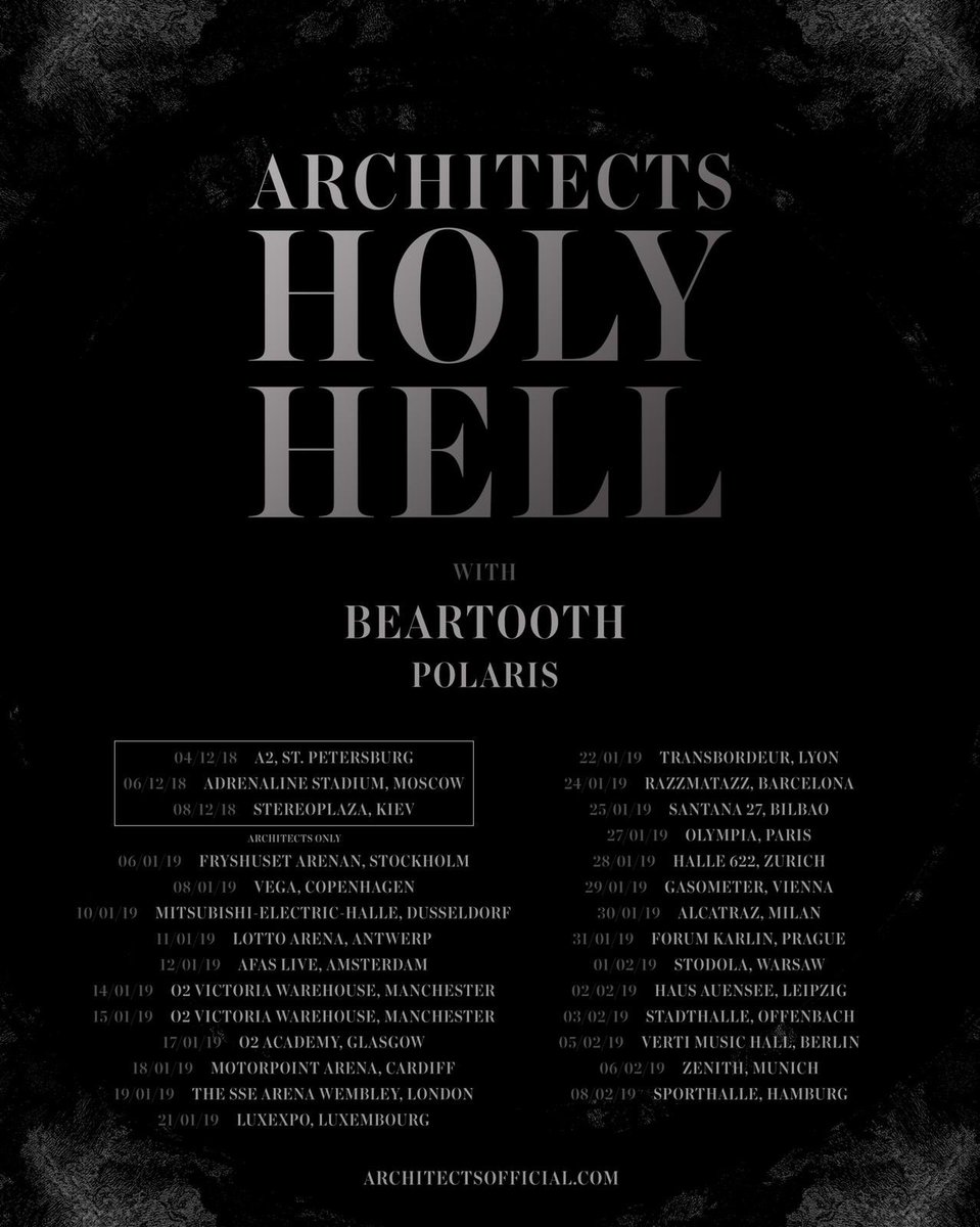 RT @Architectsuk: H O L Y H E L L T O U R 2 0 1 9

https://t.co/NFBwX93rVV https://t.co/HvTIyZLYNf