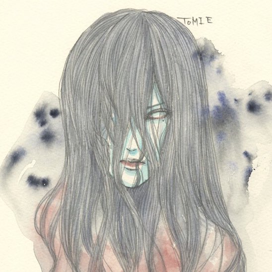 タガシラシノブさん( )の「伊藤潤二『コレクション』」イメージボードより“富江”の顔面漫画させて頂きました😃 タガシラシノブさん( )の「伊藤潤二『コレクション』」イメージボードより“富江”の顔面漫画させて頂きました😃