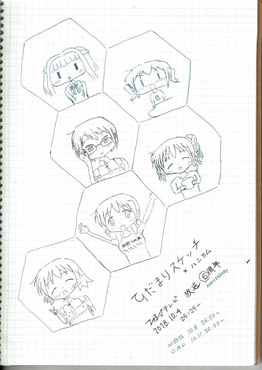 #ひだまりスケッチ ×ハニカムTBS放送6周年、おめでとうございます!1時間と8分早いですが、お許しください!#1日1ひ #ひだまりスケッチ ×ハニカムTBS放送6周年、おめでとうございます!1時間と8分早いですが、お許しください!#1日1ひ