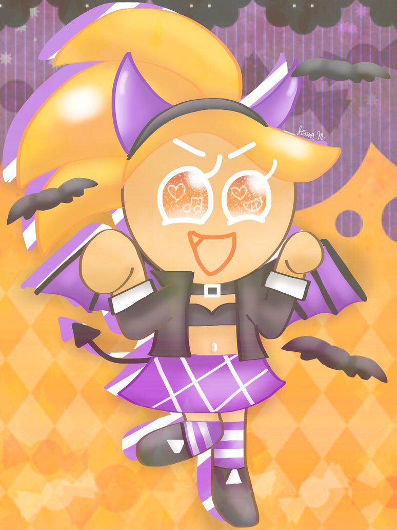 I drew Orange Cookie in her Demoness costume! She's cute and I drew Orange Cookie in her Demoness costume! She's cute and