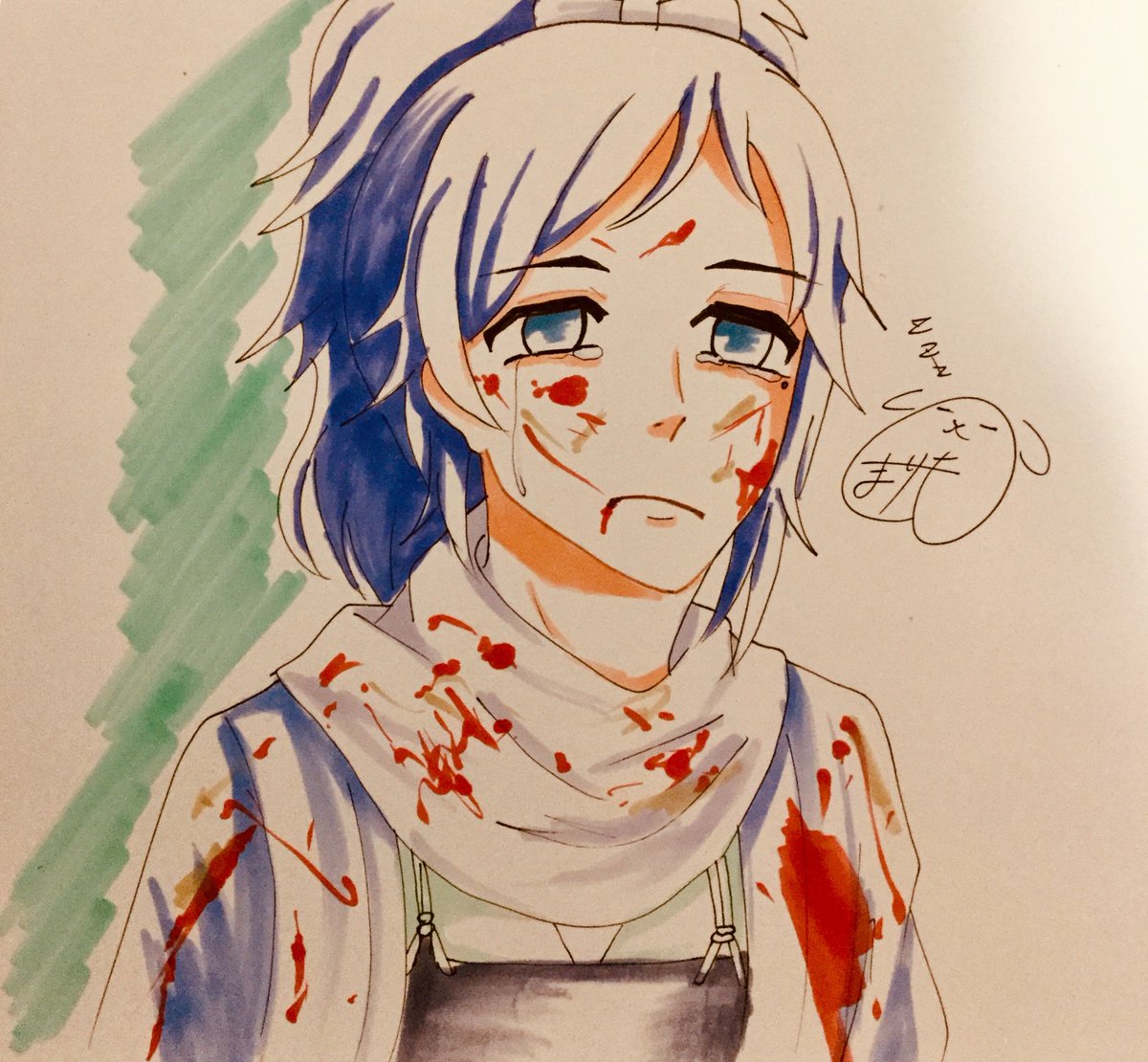コピックで落書きしようと思ったら輪郭ミスった。マギのアラジンの表情が安定に似てたからやってみた。 コピックで落書きしようと思ったら輪郭ミスった。マギのアラジンの表情が安定に似てたからやってみた。