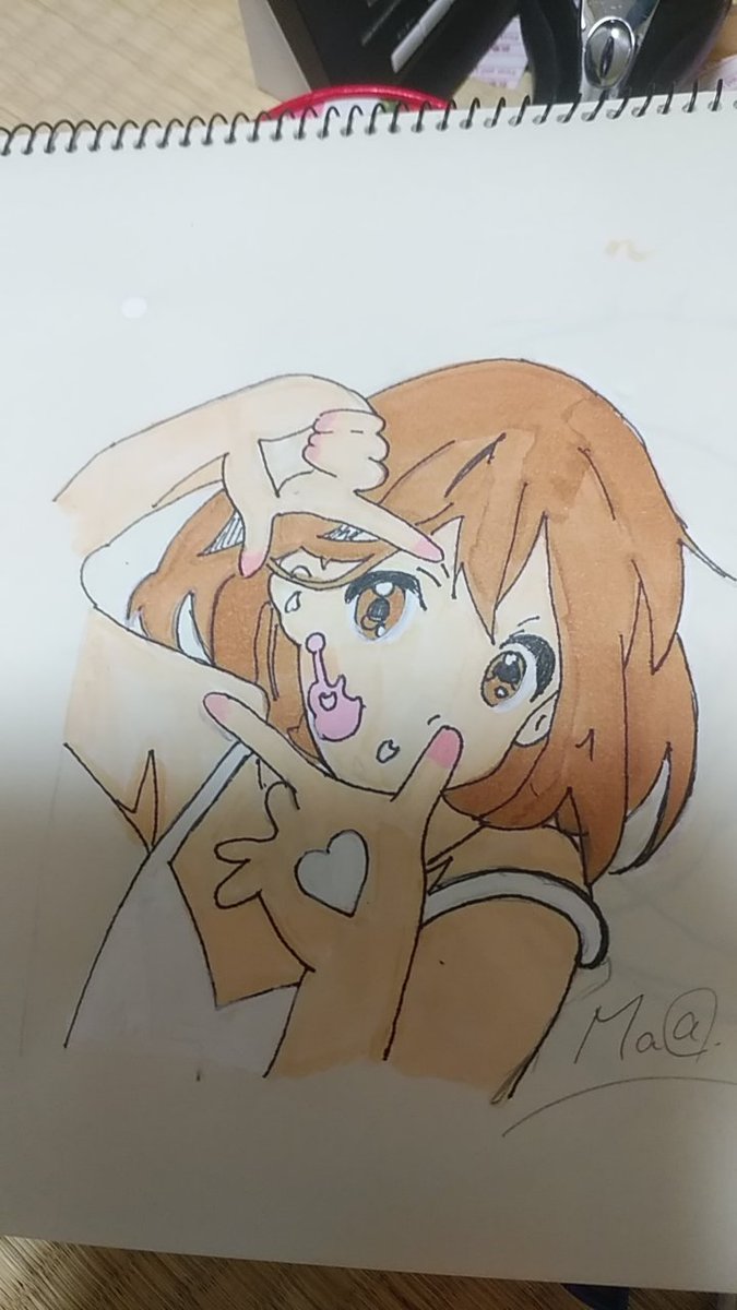 けいおんこらぼで唯をかきました#模写 #けいおん けいおんこらぼで唯をかきました#模写 #けいおん