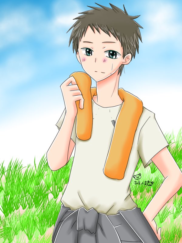 ココロにだけ向ける笑顔のミツルくん。色塗りました。背景は相変わらず素材使ってます😓#ダリフラ#DARLINGintheF ココロにだけ向ける笑顔のミツルくん。色塗りました。背景は相変わらず素材使ってます😓#ダリフラ#DARLINGintheF