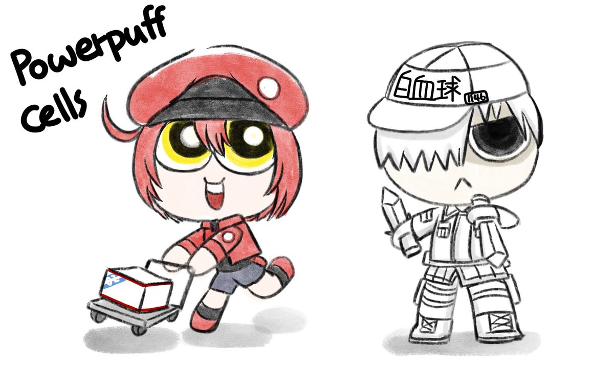 Break time doodle 2: Powerpuff. Cells!!!休息塗鴉2:飛天細胞!❤️#はたらく細胞 Break time doodle 2: Powerpuff. Cells!!!休息塗鴉2:飛天細胞!❤️#はたらく細胞
