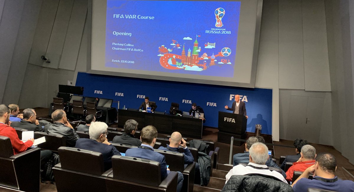 FIFA VAR Course for Member Associations officially opened in Zurich. During this week, the MA representatives will be taught how to organize and educate referees as VARs in their competitions. #FootballTechnology https://t.co/onUHYpNc9G