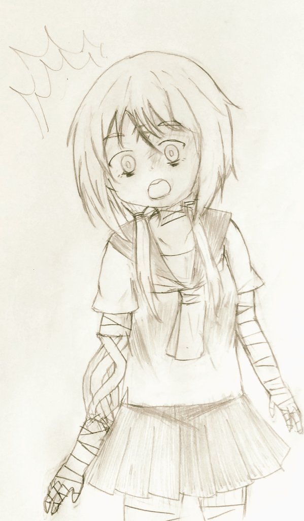 #ゆゆ式版深夜の真剣お絵描き60分一本勝負初参加ですゾンビランドサガにはまっているのでゾンビになった唯ちゃん描きました #ゆゆ式版深夜の真剣お絵描き60分一本勝負初参加ですゾンビランドサガにはまっているのでゾンビになった唯ちゃん描きました