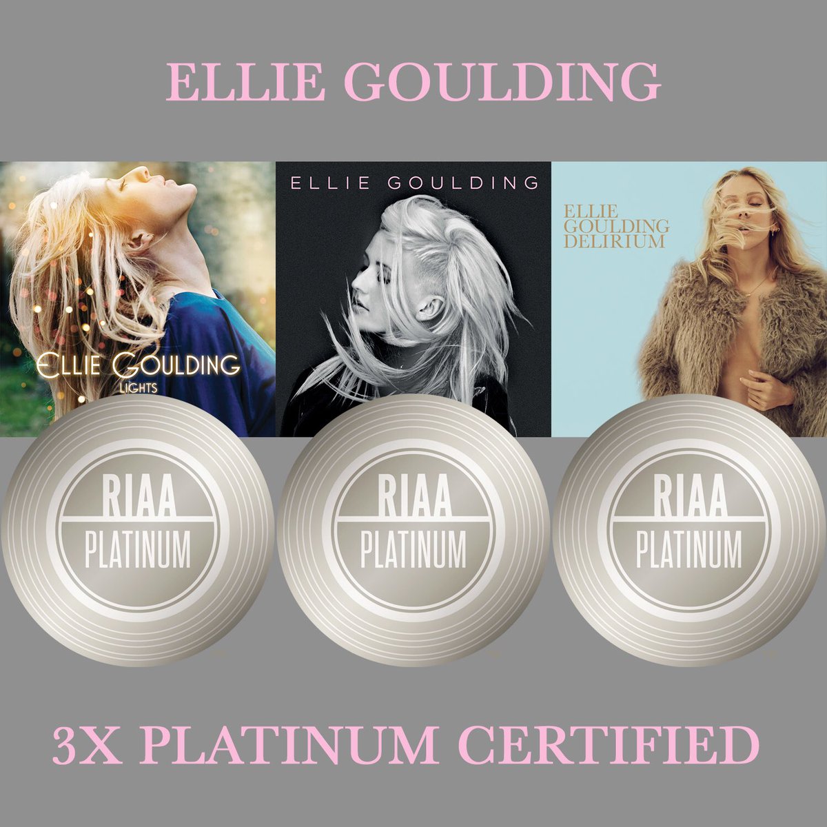 RT @RIAA: 11 NEW ????&???? @elliegoulding awards (https://t.co/jpNe7z0XPP) including THREE Platinum Albums! ???? @Interscope https://t.co/ThyuvJ5Xj4