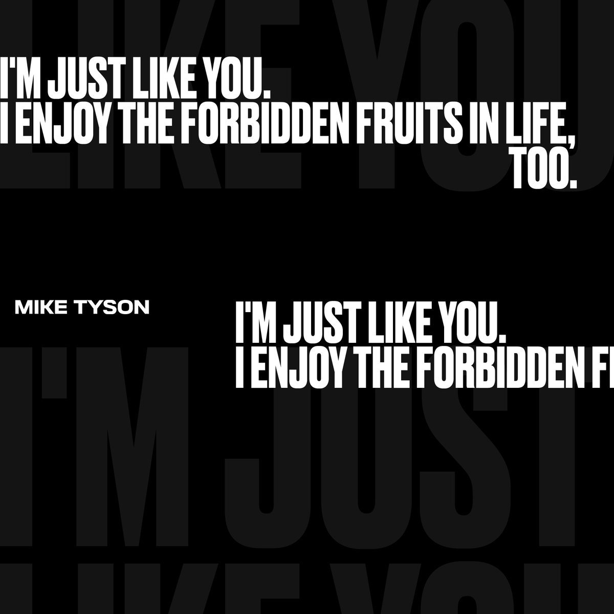 I’m just like you. I enjoy the forbidden fruits in life, too. #miketyson #vintagetyson https://t.co/3qwQJcZj86