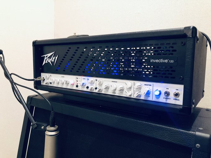 デスボイスなら「PEAVEY」でしょって事での協力のもと、最新のアンプinvective.120 Headをお借りして録 デスボイスなら「PEAVEY」でしょって事での協力のもと、最新のアンプinvective.120 Headをお借りして録