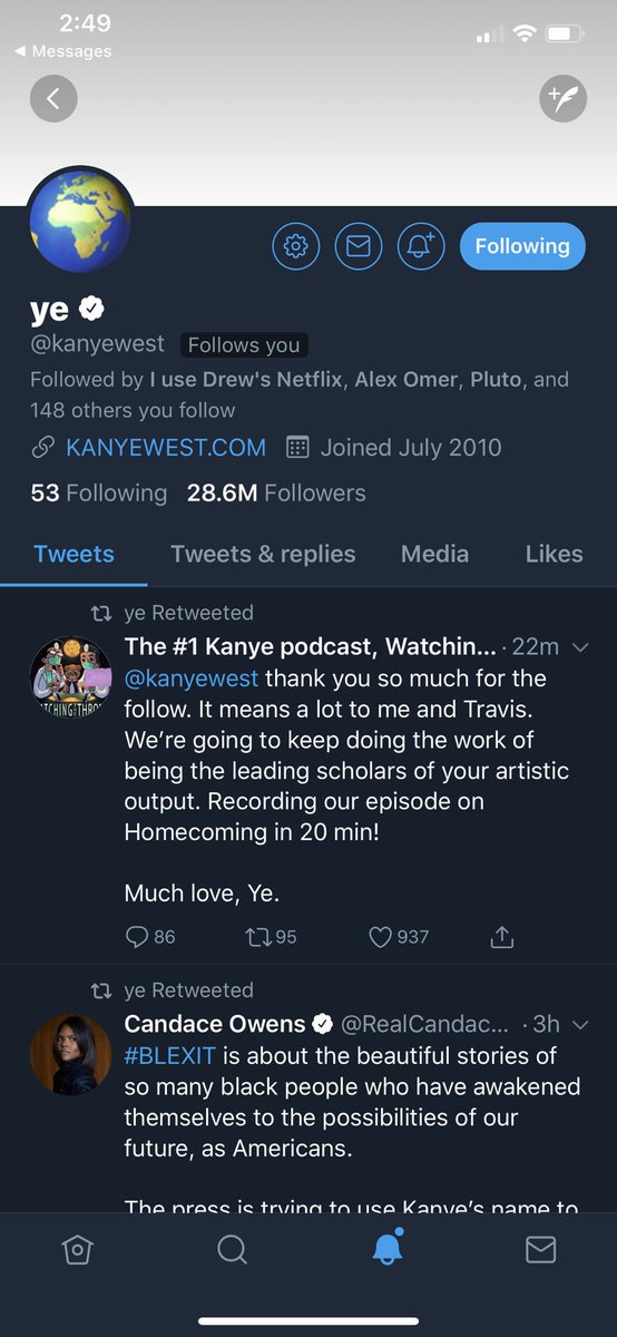 RT @Lunaa: Thank you for the follow I love u @kanyewest https://t.co/IZADstrEzJ