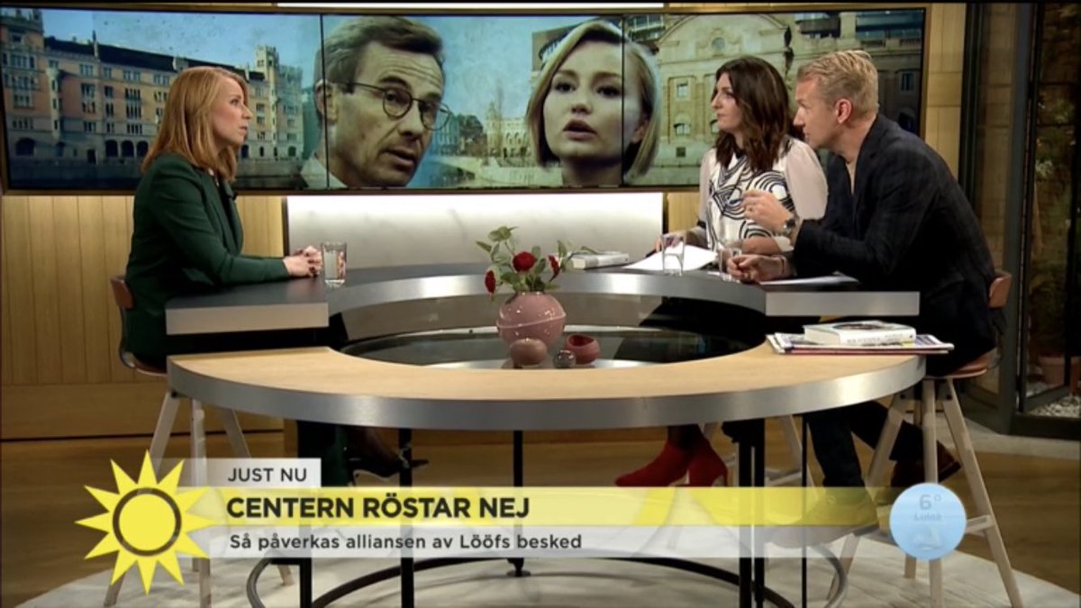 Centern röstar NEJ till Ulf Kristersson. Besked i #nymo  @Nyhetsmorgon 