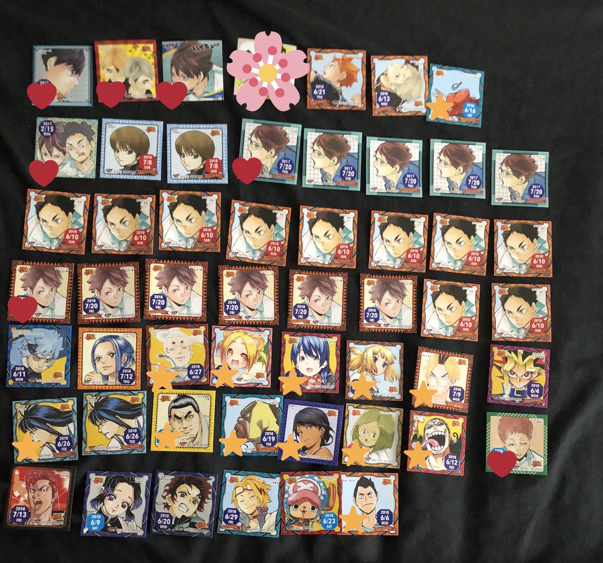 【 譲渡 】365日ステッカー譲 * ハイキュー、ヒロアカ、銀魂、ボルト、ワンピース、ブラクロ 等求 *1枚500円+送 【 譲渡 】365日ステッカー譲 * ハイキュー、ヒロアカ、銀魂、ボルト、ワンピース、ブラクロ 等求 *1枚500円+送