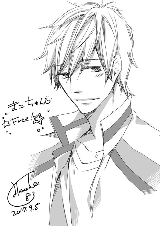 版権絵&オリジナルで描いたツイッター落書き✏️Free!のまこちゃんと、PSYCHO-PASS風に描いた「1日1回〜」の 版権絵&オリジナルで描いたツイッター落書き✏️Free!のまこちゃんと、PSYCHO-PASS風に描いた「1日1回〜」の