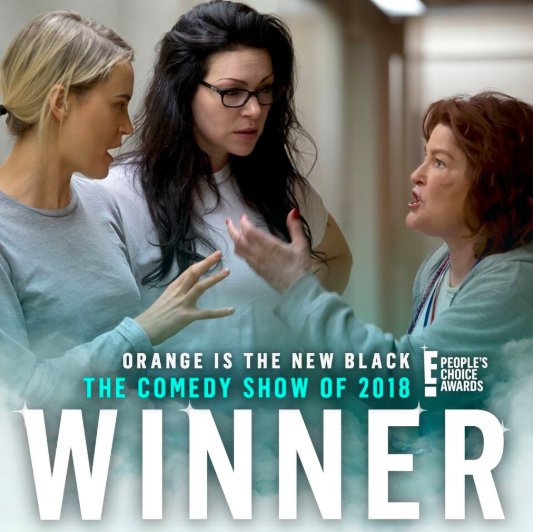 RT @peopleschoice: Congratulations @OITNB for winning The E! People's Choice Award for #TheComedyShow of 2018! #PCAs https://t.co/XHQmu3Rk7n