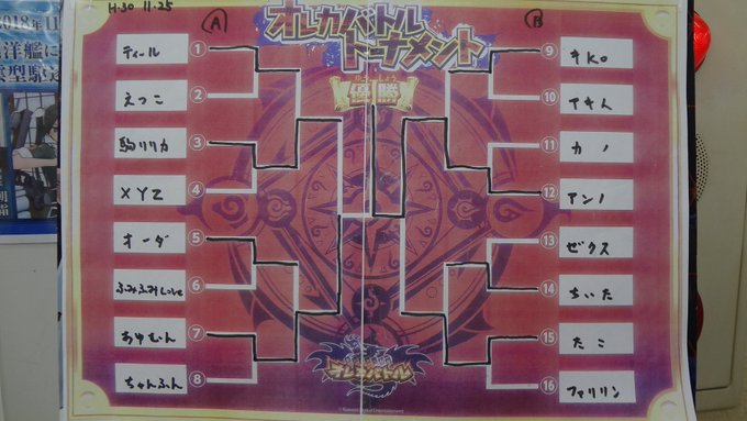 本日開催の #オレカバトル トーナメントの結果です。今回も大勢のお客様にお集まり頂きました! 有難う御座います! 決勝を 本日開催の #オレカバトル トーナメントの結果です。今回も大勢のお客様にお集まり頂きました! 有難う御座います! 決勝を