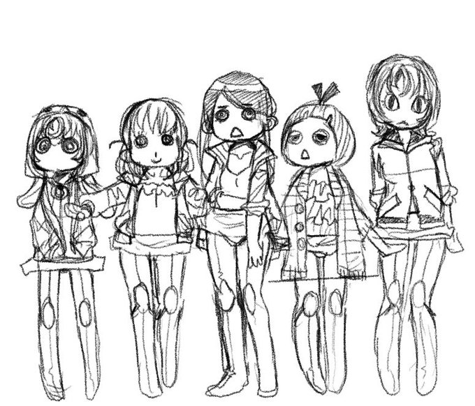 あまんちゅ!はよく服が変わるので原稿を始める前に軽い洋服用のキャラ表を描きますです あまんちゅ!はよく服が変わるので原稿を始める前に軽い洋服用のキャラ表を描きますです