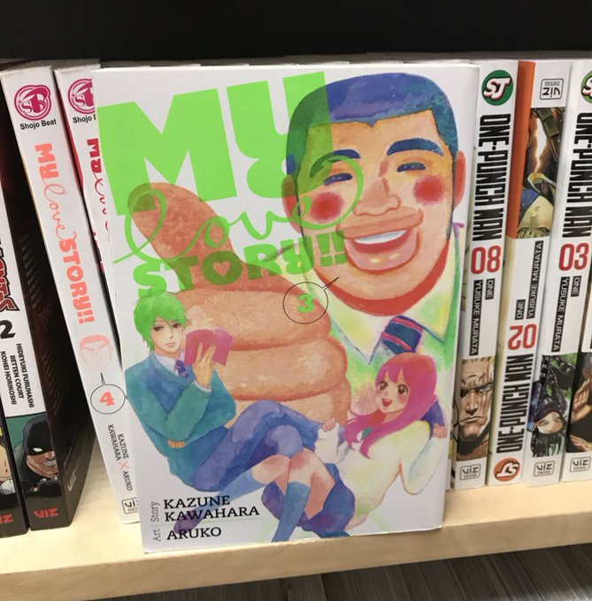 見てください。コミック専門店の目立つところにあった『俺物語!!』の海外版のタイトル『My love story!!』はい 見てください。コミック専門店の目立つところにあった『俺物語!!』の海外版のタイトル『My love story!!』はい