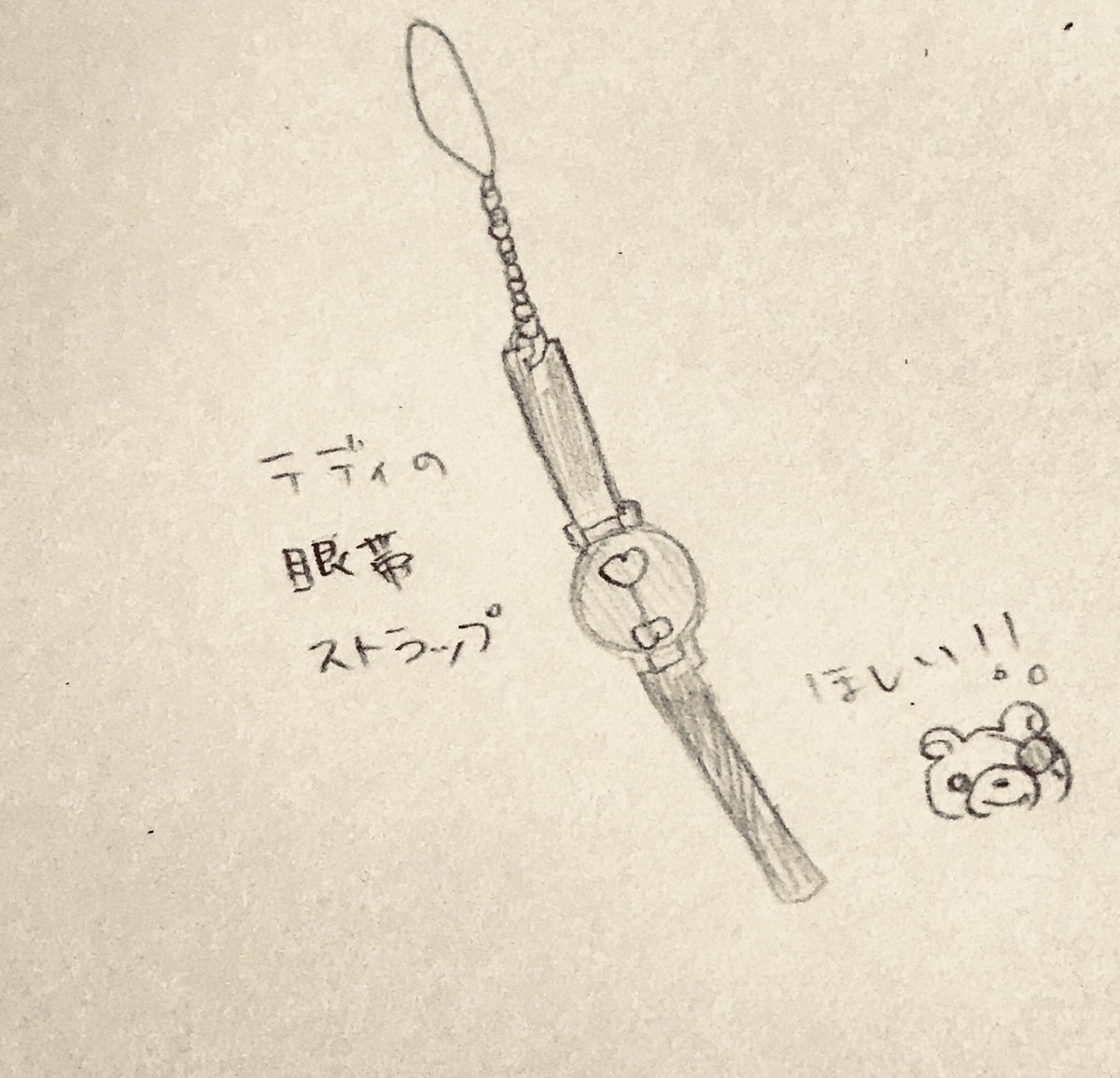 テディの眼帯ストラップ欲しい‼️夢に出てきたから、描いてみた🐻#DIABOLIKLOVERS テディの眼帯ストラップ欲しい‼️夢に出てきたから、描いてみた🐻#DIABOLIKLOVERS