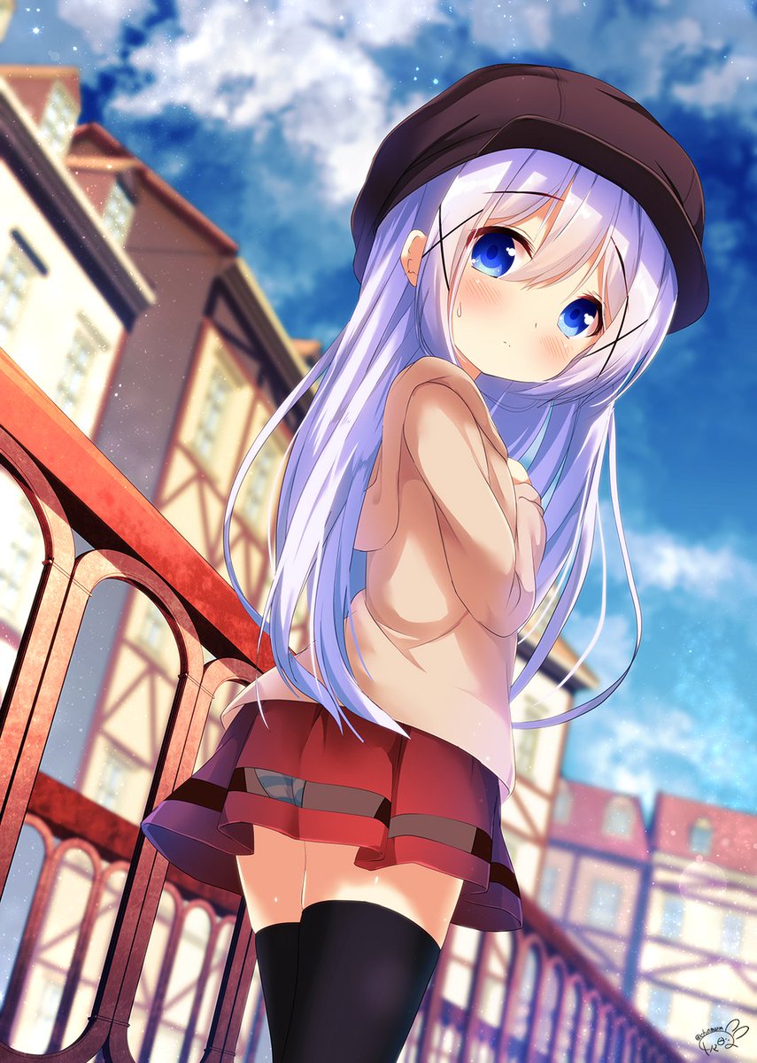 パンツが見えてることに気づいてないチノちゃん#gochiusa パンツが見えてることに気づいてないチノちゃん#gochiusa