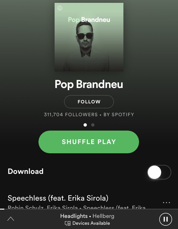 Thanks @Spotify so happy so see ‘Headlights’ rising on Pop Brandneu ???? https://t.co/CYnq8mBM16 https://t.co/H2dFsuCHYy
