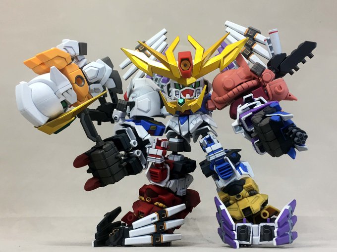 「スーパーショックガンダム」と「グレートショックガンダム」を組み合わせ「キングショックガンダム」完成!かなり無理矢理に各 「スーパーショックガンダム」と「グレートショックガンダム」を組み合わせ「キングショックガンダム」完成!かなり無理矢理に各