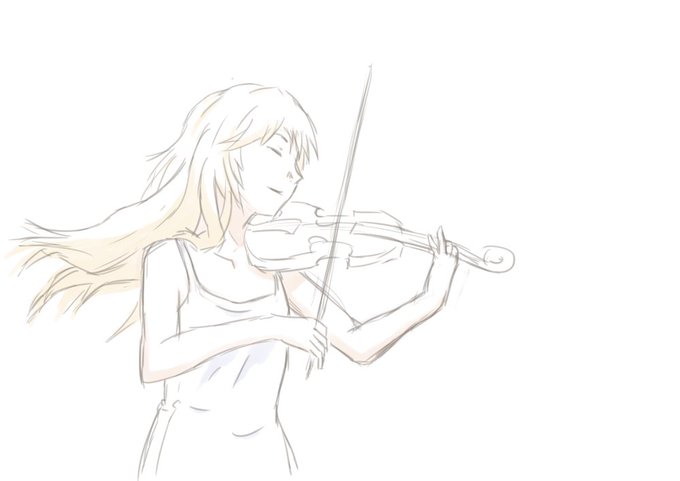 線画なし、塗りだけで描いてみたいが難しいいろいろ調べながら試している#四月は君の嘘 線画なし、塗りだけで描いてみたいが難しいいろいろ調べながら試している#四月は君の嘘