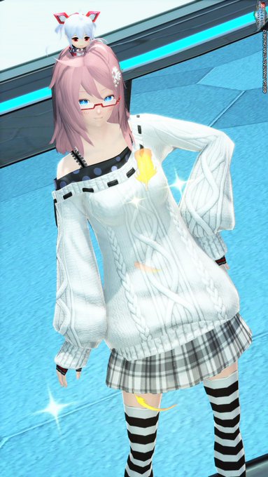 雪さんからオフショルダーニット(影 Ou)をいただきました。じゃぁステラ風になったばかりだけど髪色活かしてメガネかけてヒ 雪さんからオフショルダーニット(影 Ou)をいただきました。じゃぁステラ風になったばかりだけど髪色活かしてメガネかけてヒ