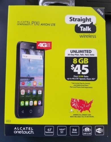 Straight Talk Alcatel Pixi Avion 8GB Prepaid Smartphone LTE 4G Reconditioned...