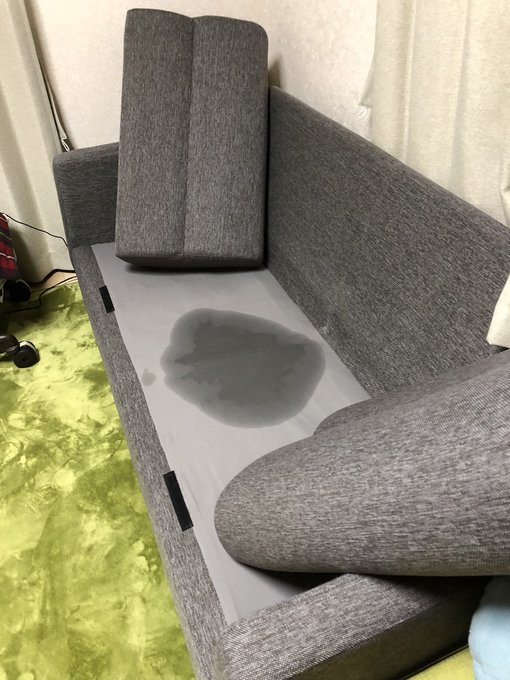 娘っ子2歳児ミッキーマウスとロードレーサーズに夢中になっていてソファに盛大にやらかしましたあ~~~~~~~~防水シーツ敷 娘っ子2歳児ミッキーマウスとロードレーサーズに夢中になっていてソファに盛大にやらかしましたあ~~~~~~~~防水シーツ敷