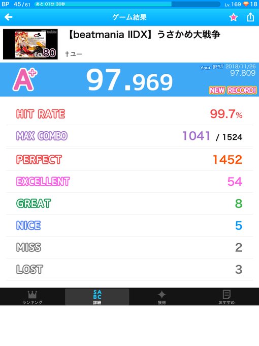 97.969点 2位(43人中)「【beatmania IIDX】うさかめ大戦争」の譜面(Lv.80) #BeatTub 97.969点 2位(43人中)「【beatmania IIDX】うさかめ大戦争」の譜面(Lv.80) #BeatTub
