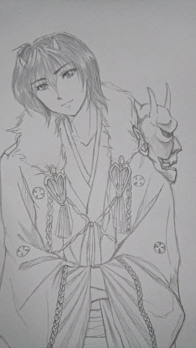 #かくりよの宿飯 大旦那様練習。顔以外は、かくりよ小説1巻の表紙を参考…というかほとんど模写ですね(^-^; お着物難 #かくりよの宿飯 大旦那様練習。顔以外は、かくりよ小説1巻の表紙を参考…というかほとんど模写ですね(^-^; お着物難