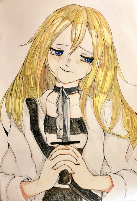 「ザック…私も連れて行ってよ」#殺戮の天使 #色鉛筆 「ザック…私も連れて行ってよ」#殺戮の天使 #色鉛筆