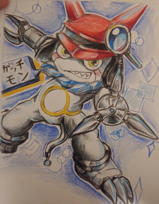 落書きやったはずが結構かきこんじゃたガッチモン可愛いぞガッチモン!#アプモン 落書きやったはずが結構かきこんじゃたガッチモン可愛いぞガッチモン!#アプモン