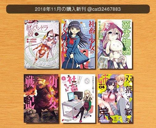 #2018年11月の購入新刊紅殻のパンドラ社畜と少女の1800日源君物語幼女戦記いきのこれ! 社畜ちゃん双葉さん家の姉弟 #2018年11月の購入新刊紅殻のパンドラ社畜と少女の1800日源君物語幼女戦記いきのこれ! 社畜ちゃん双葉さん家の姉弟