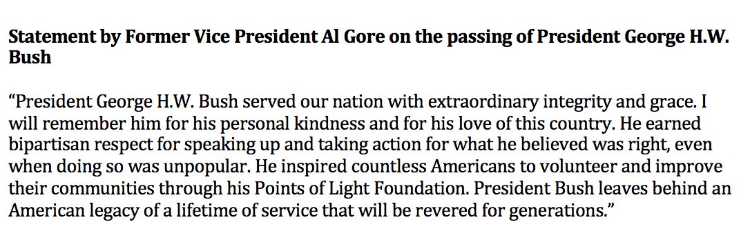Here is my statement on the passing of President George H.W. Bush.  