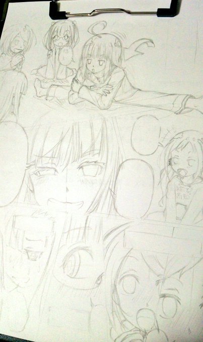 ゲスト原稿の下書き終わった~。明日ペン入れ予定。自分の本の原稿より力入れて描いてますwポッピンQ描くのは楽しい。#ポッピ ゲスト原稿の下書き終わった~。明日ペン入れ予定。自分の本の原稿より力入れて描いてますwポッピンQ描くのは楽しい。#ポッピ