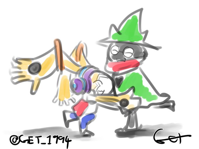 今日の落書き。ミュージモンとラルセイくんを描きました😁#アプモン #アプモン部 #DELTARUNE 今日の落書き。ミュージモンとラルセイくんを描きました😁#アプモン #アプモン部 #DELTARUNE