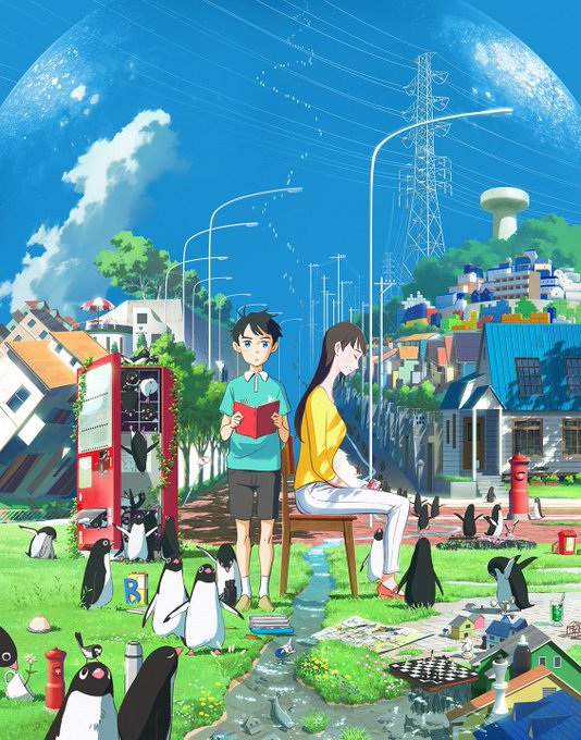 映画用キービジュアルに続いて、円盤ジャケットも描かせていただきました。今回は美術監督の益城さんと竹田さんによる濃密な背景 映画用キービジュアルに続いて、円盤ジャケットも描かせていただきました。今回は美術監督の益城さんと竹田さんによる濃密な背景