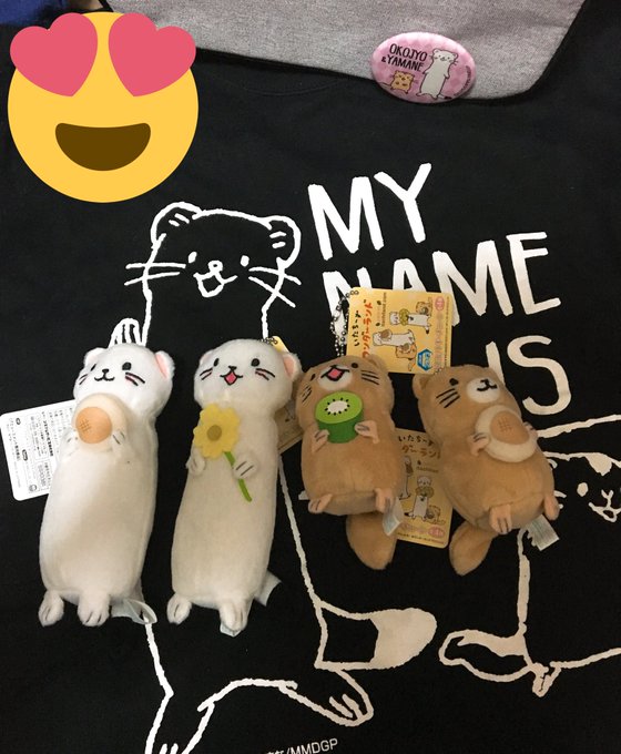 オコジョとヤマネお迎えしました😆とってもとってもかわいいです!!Tシャツとバッグに付けてる缶バッジと一緒に😄これでいつで オコジョとヤマネお迎えしました😆とってもとってもかわいいです!!Tシャツとバッグに付けてる缶バッジと一緒に😄これでいつで