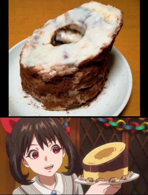 『あかねさす少女 第10話』ちくわケーキはい。再現失敗シリーズ✨見た目最悪のやばいケーキを産み出してしまった....2回 『あかねさす少女 第10話』ちくわケーキはい。再現失敗シリーズ✨見た目最悪のやばいケーキを産み出してしまった....2回